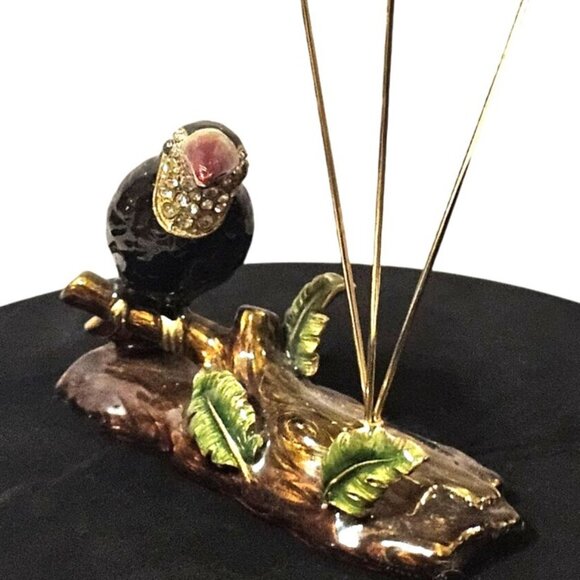 Lacquered Brass Toucan Bird Wire Picture Photo Card Holder Display Stand - Picture 4 of 8